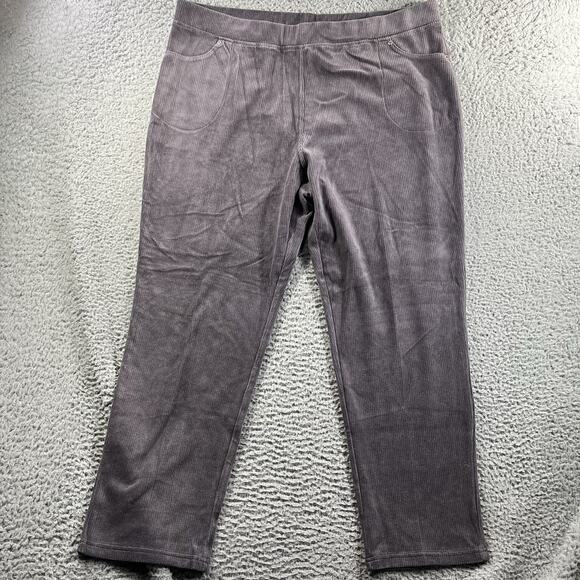 Quacker Factory Pants - Quacker Factory Jeanne Bice Corduroy Pull On Pants Embellished XL Short 40x28